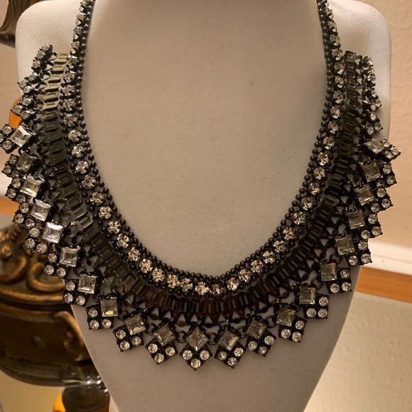 Stella & Dot PALLADIAN Silver/Black  Necklace - Picture 2 of 3